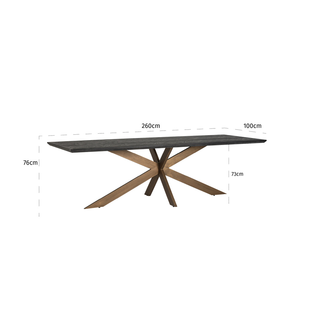 Eettafel Blackbone brass 260