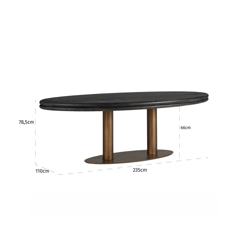 Eettafel Macaron ovaal 235