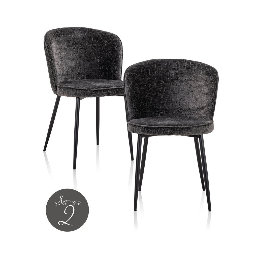 Sandy graphite island chair (set of 2)