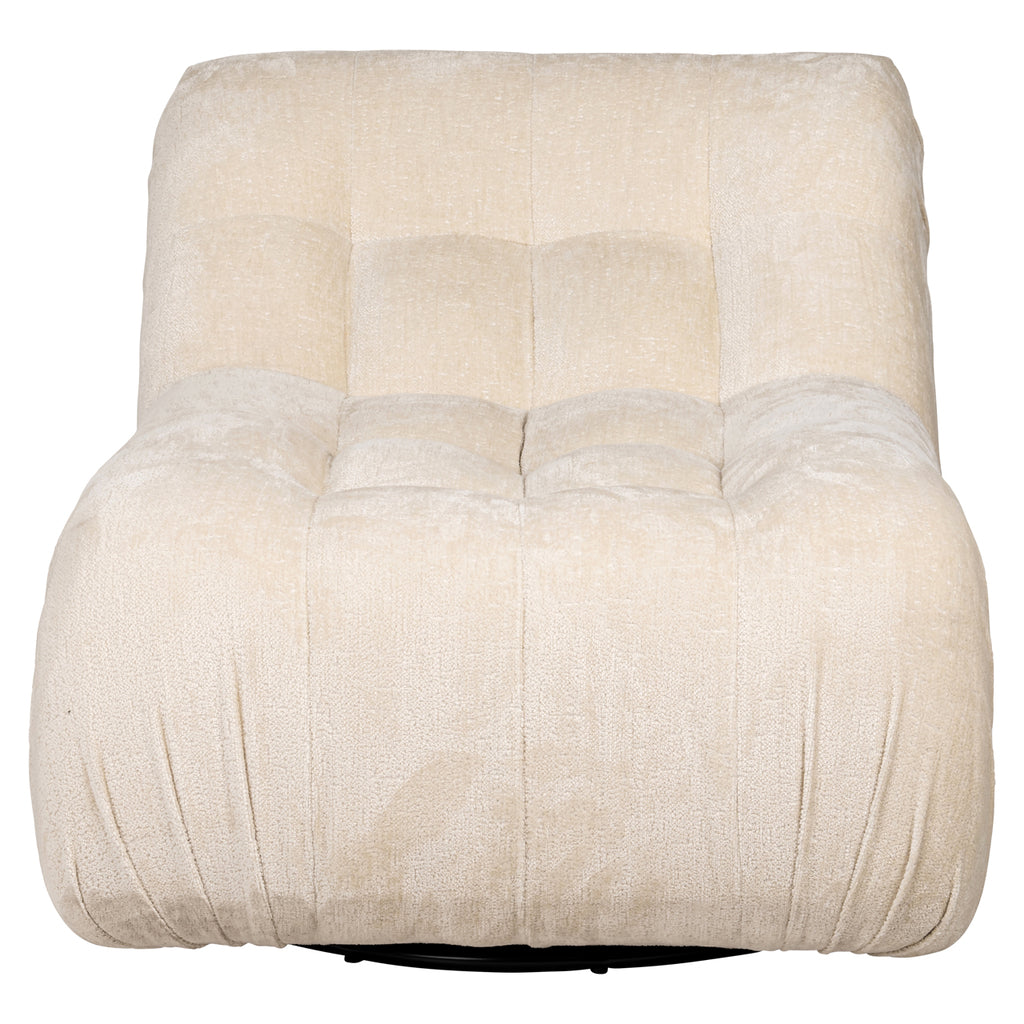 Draaifauteuil Rosy white chenille