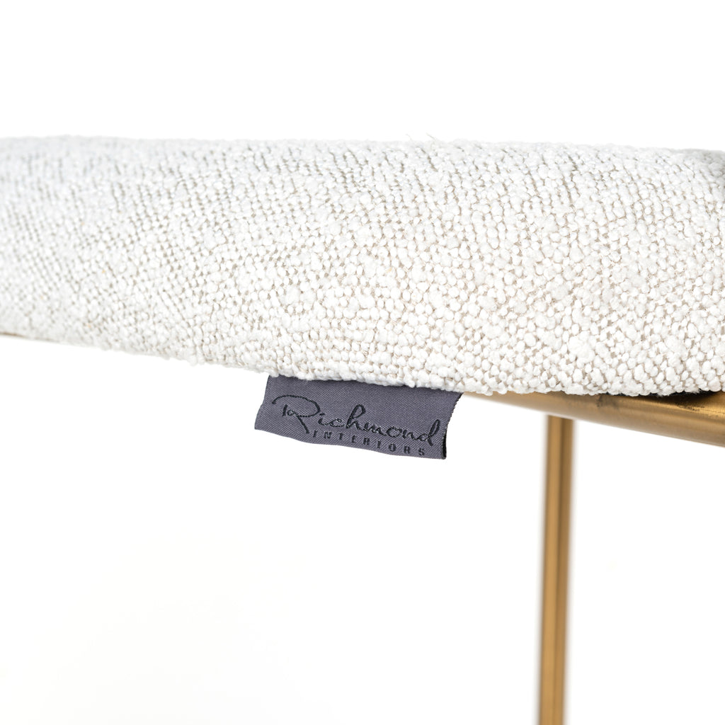 Barstoel Xenia white bouclé / brushed gold