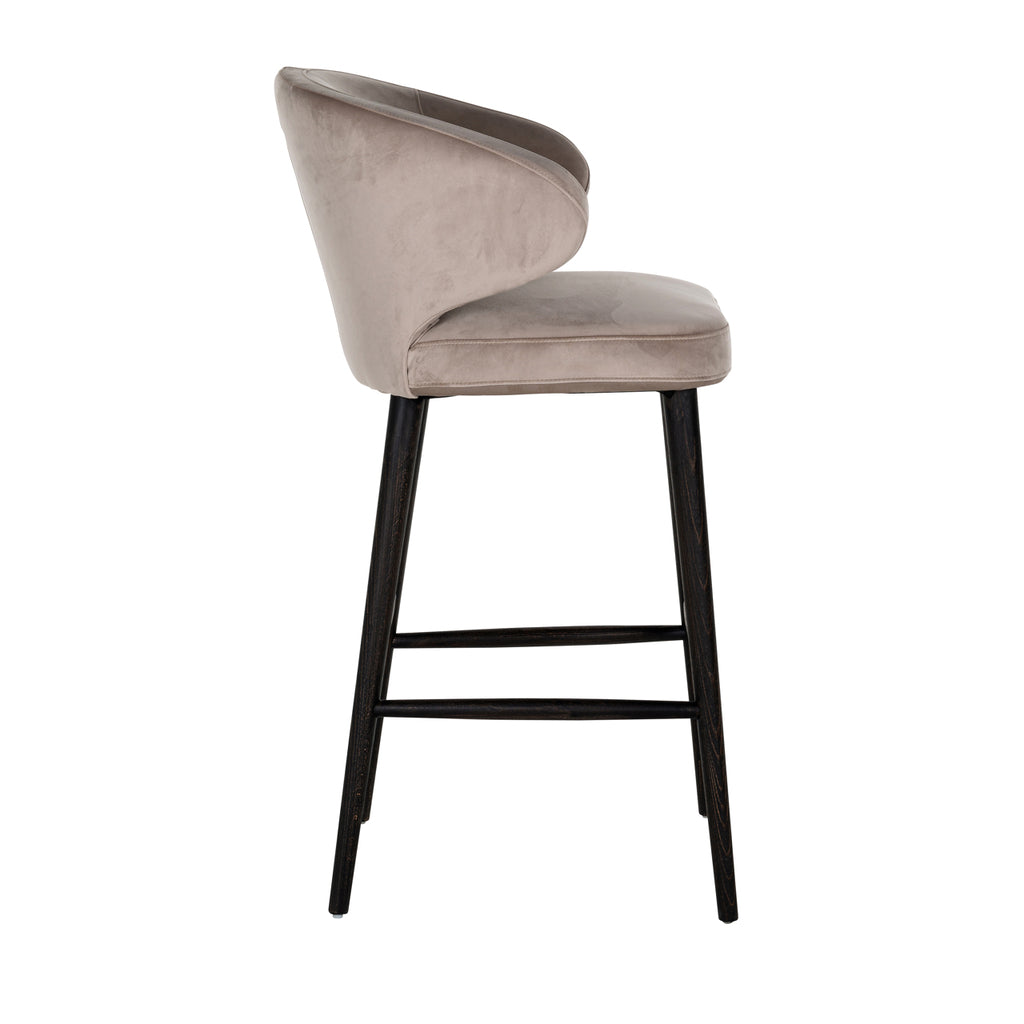 Indigo khaki velvet bar stool