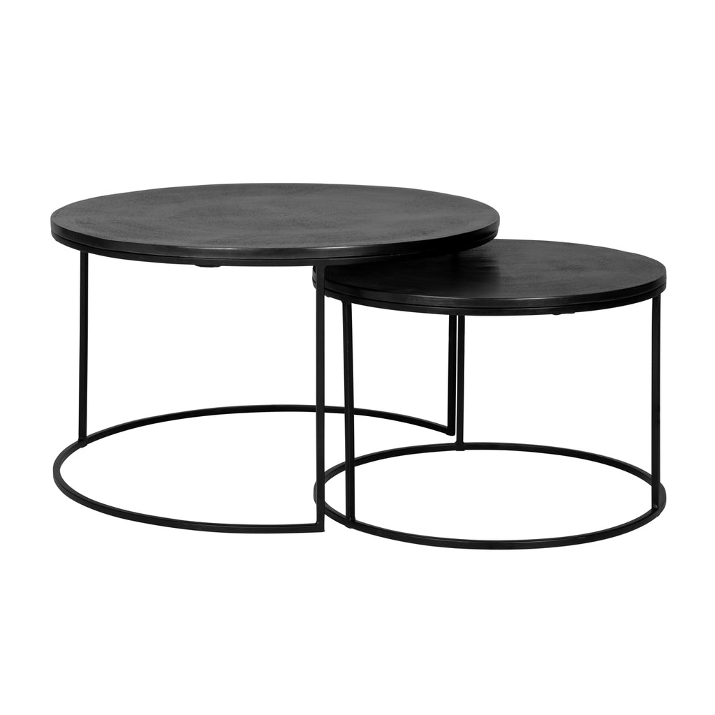 Table basse Bollard lot de 2 aluminium noir