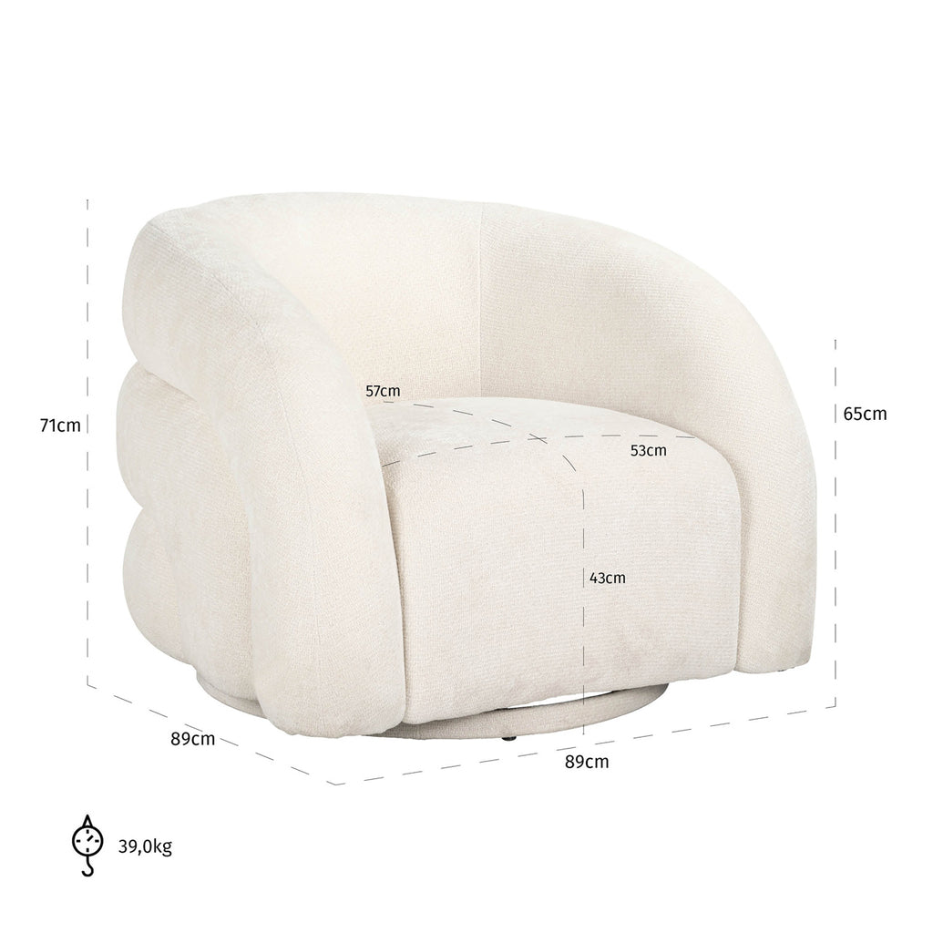 Draaifauteuil Arcus unicorn white