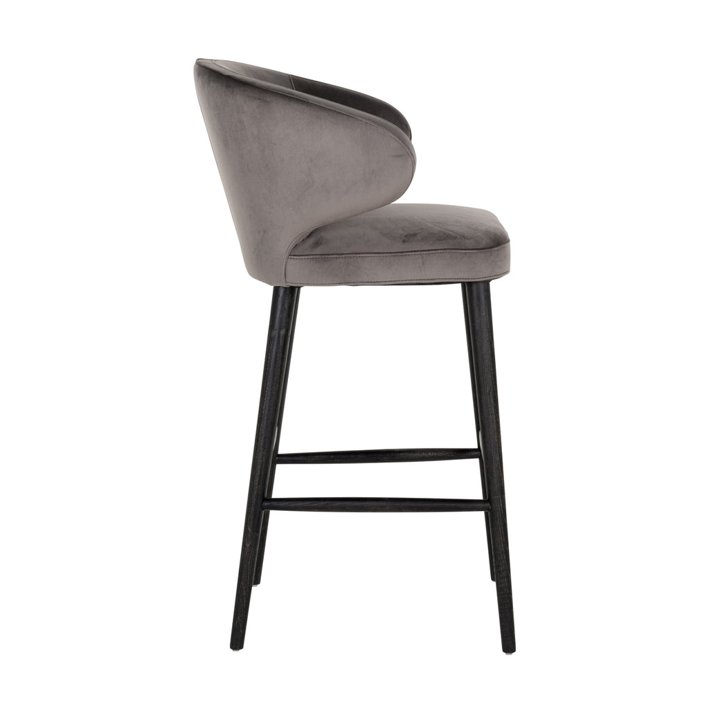 Indigo stone velvet bar stool