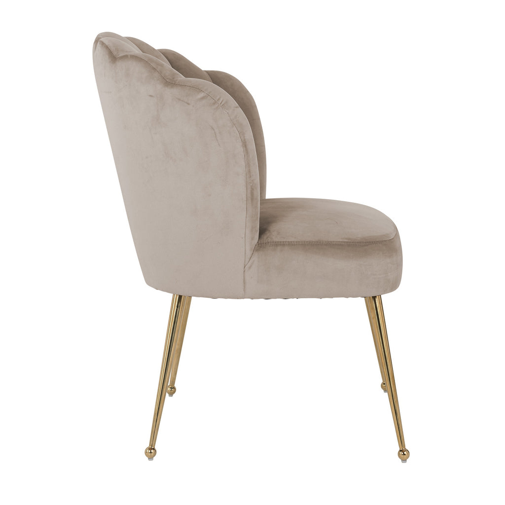 Chaise Pippa velours kaki / or