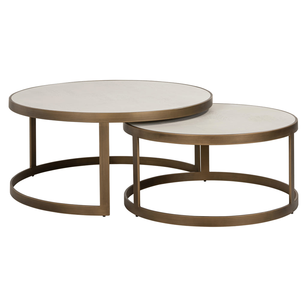 Table basse Whitebone en laiton set de 2