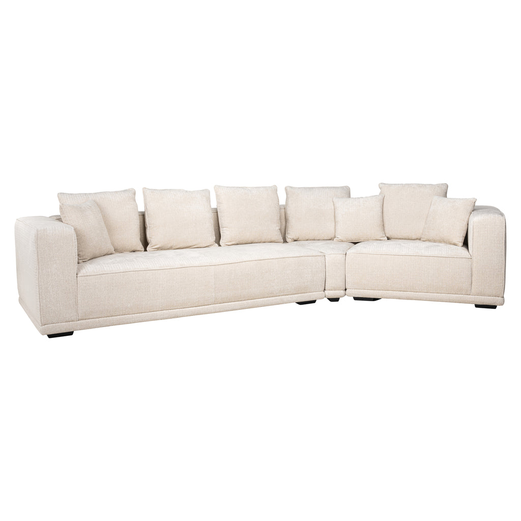 Sofa Lusso 4 places beige chenille