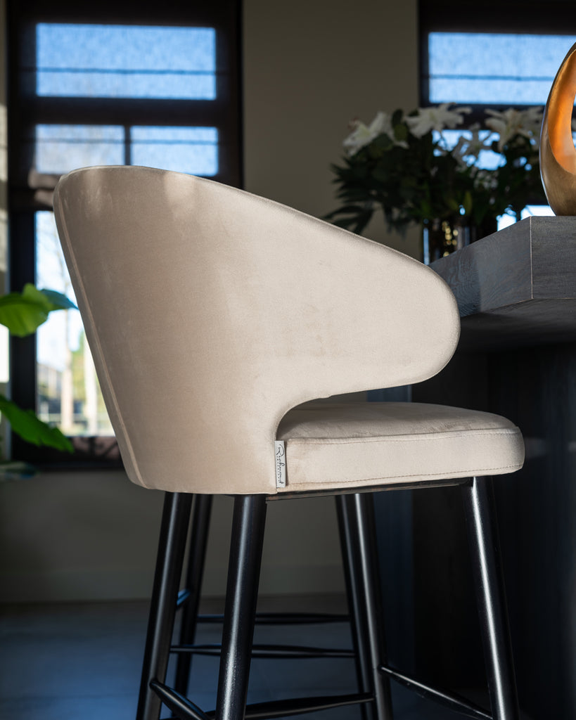 Barstool Indigo en velours khaki