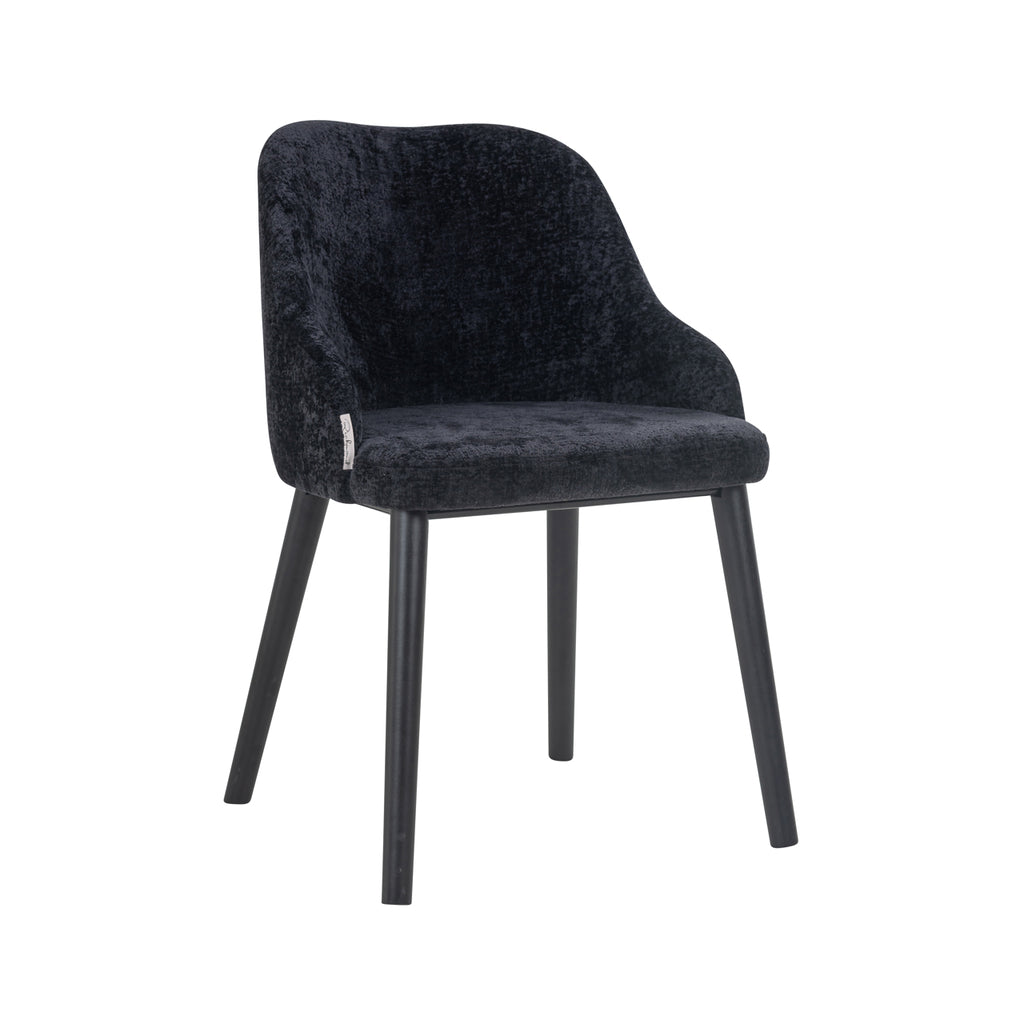 Chaise Twiggy en chenille noire