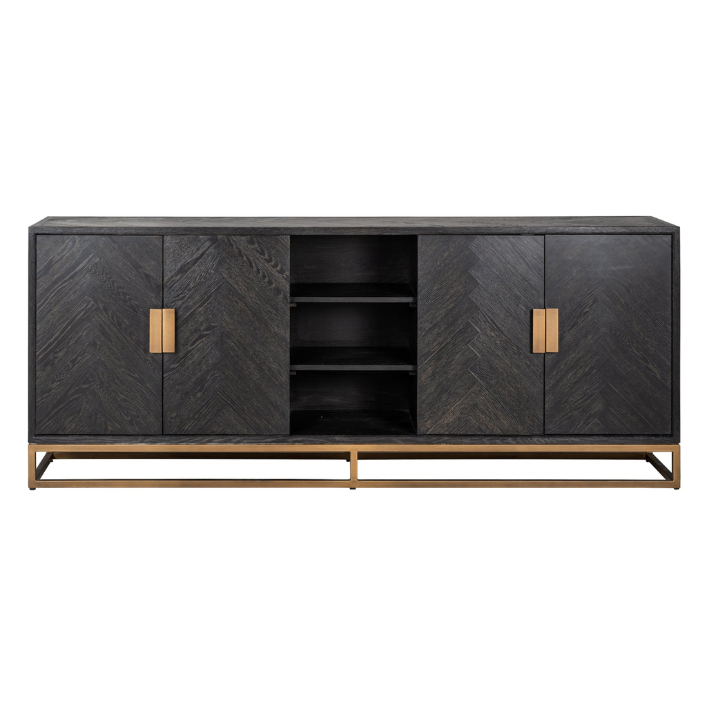 Dressoir Blackbone brass 4-deuren + open vak