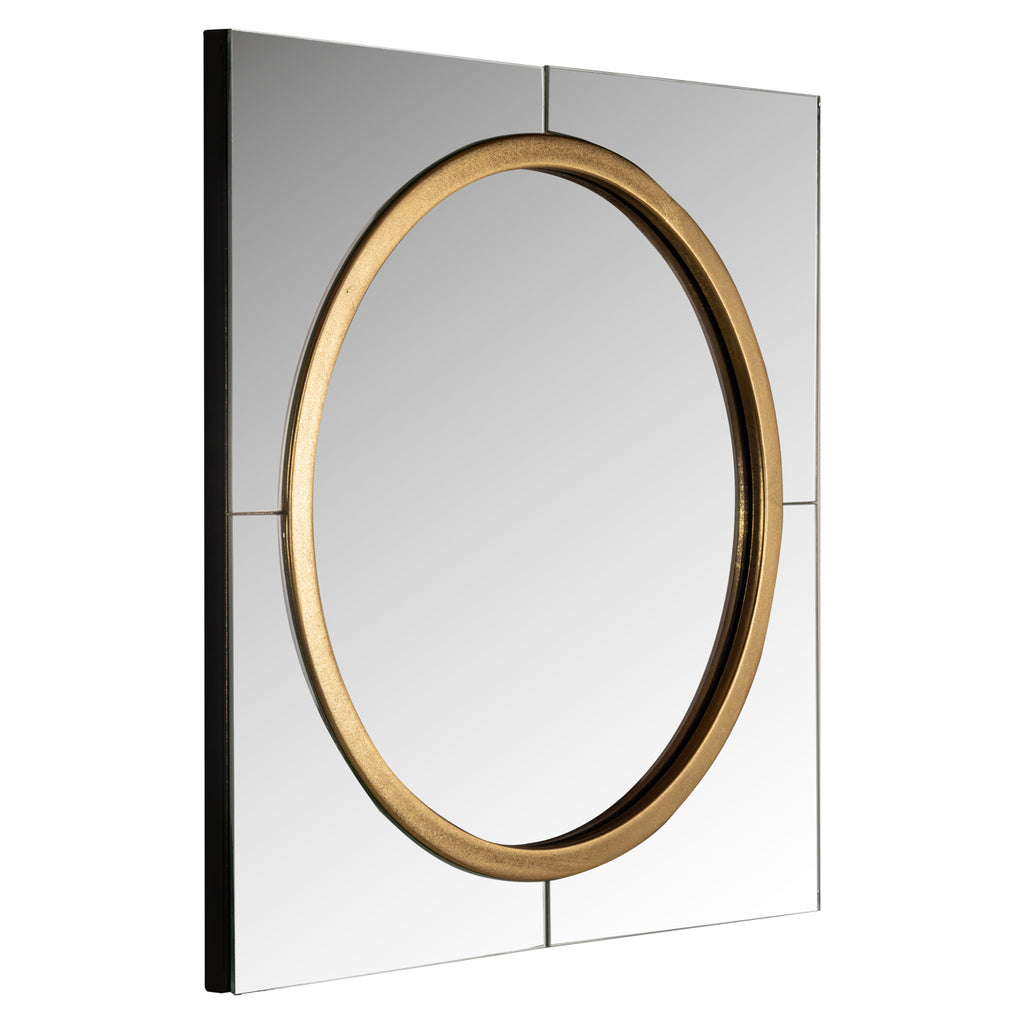 Briana round gold mirror