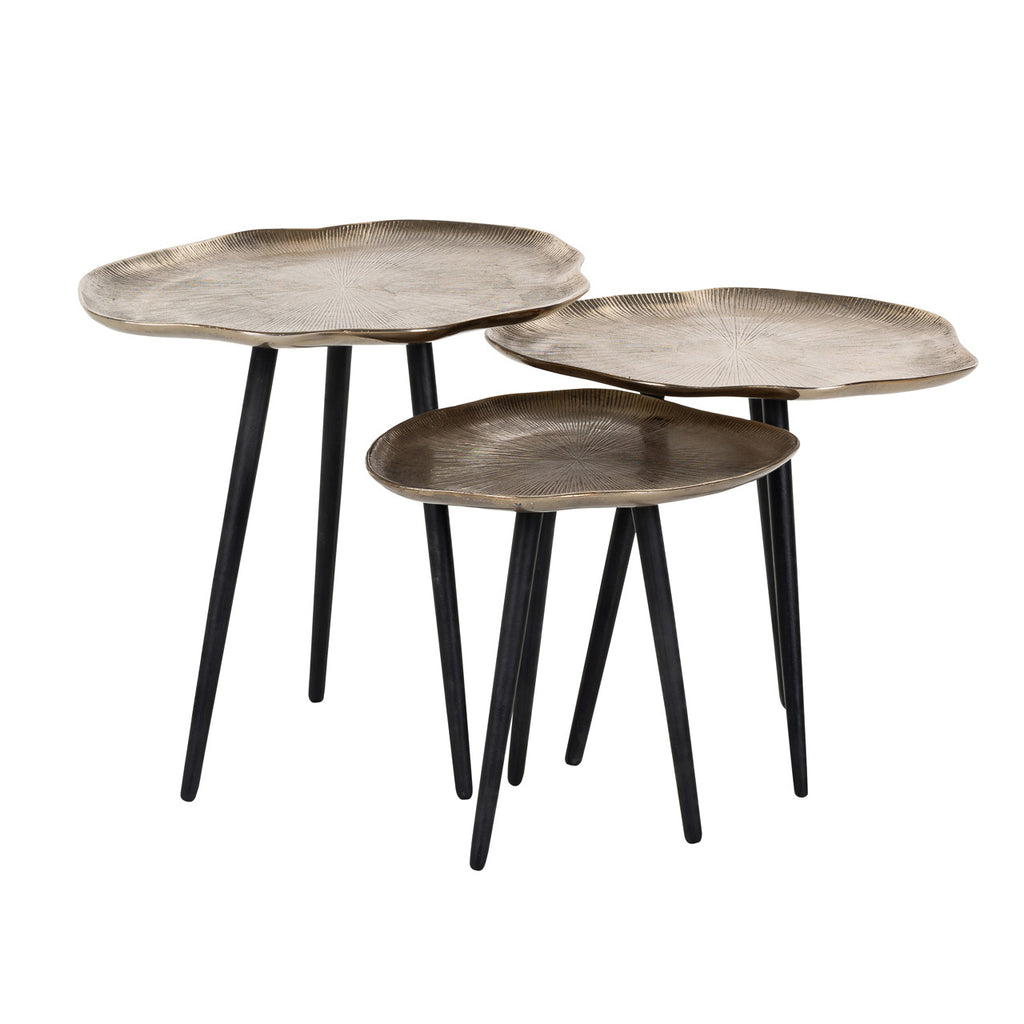 Table basse Volenta set de 3 champagne doré