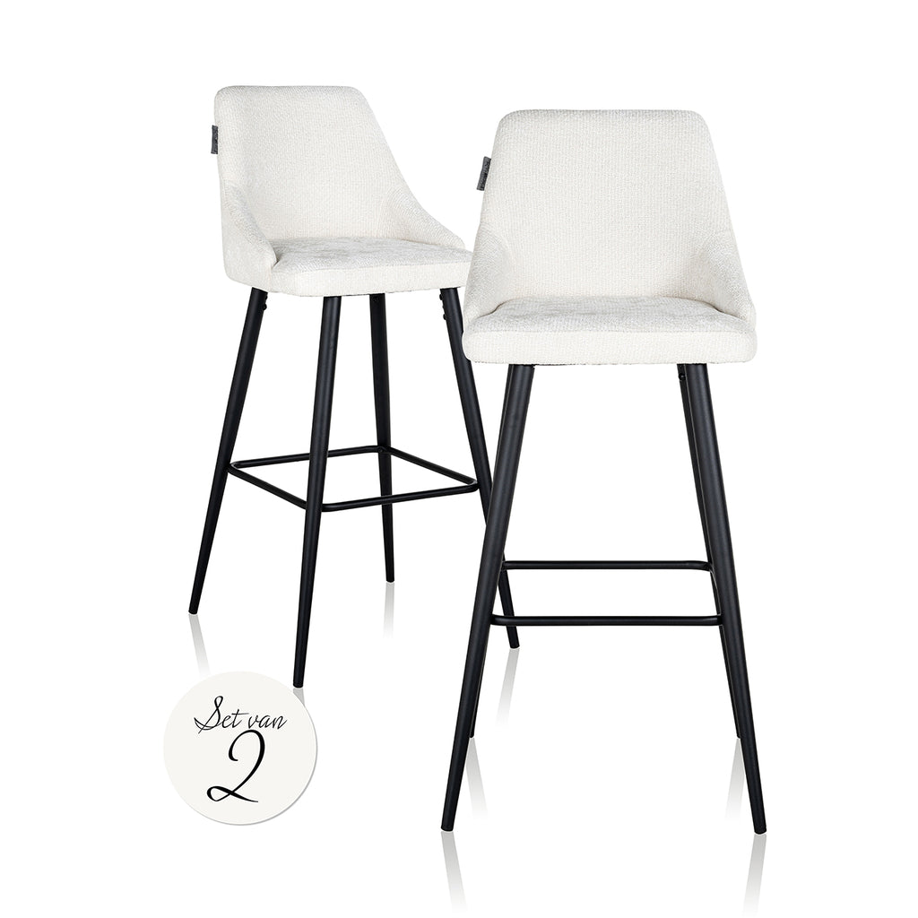 Bar chair Brooke white unicorn (set of 2) (Unicorn 02 white)