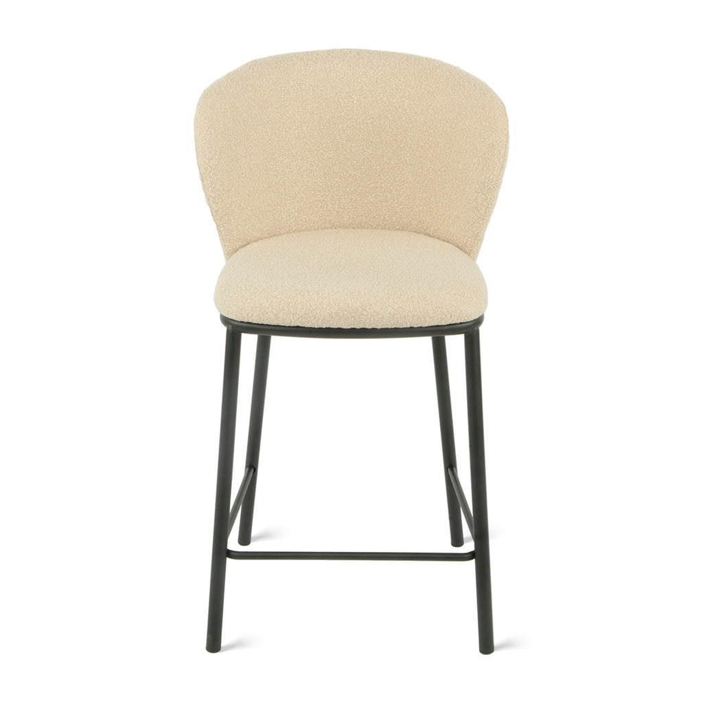 Loa Bouclé Taupe Bar Stool