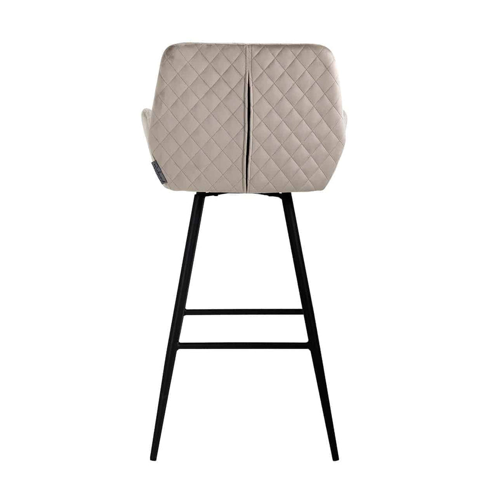 Tabouret de bar Linsey pivotant en velours kaki