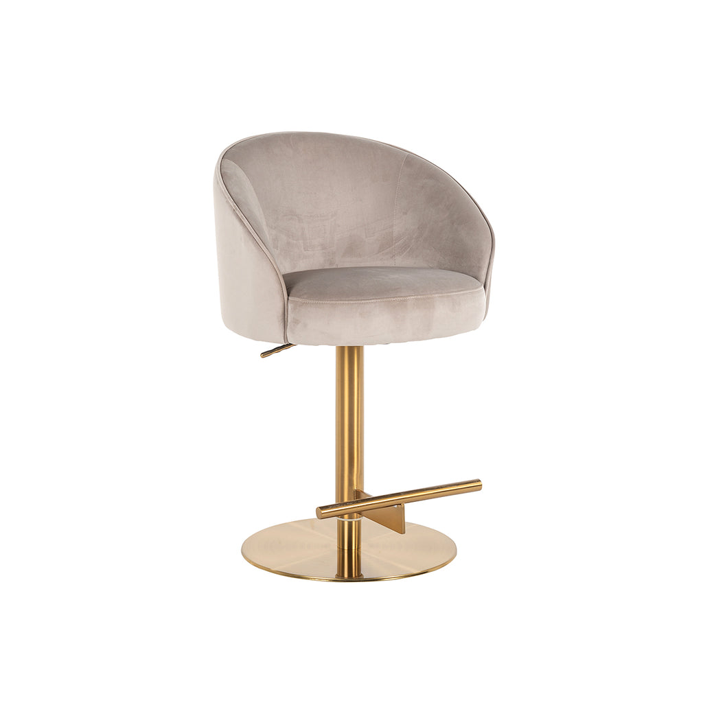 Bar chair Zabi swivel khaki velvet (Quartz Khaki 903)