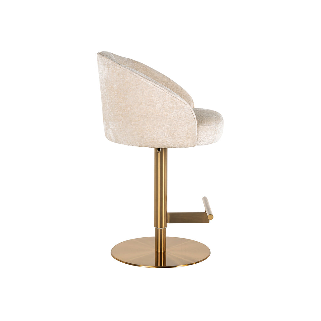 Bar chair Zabi swivel white chenille (Bergen 900 white chenille)