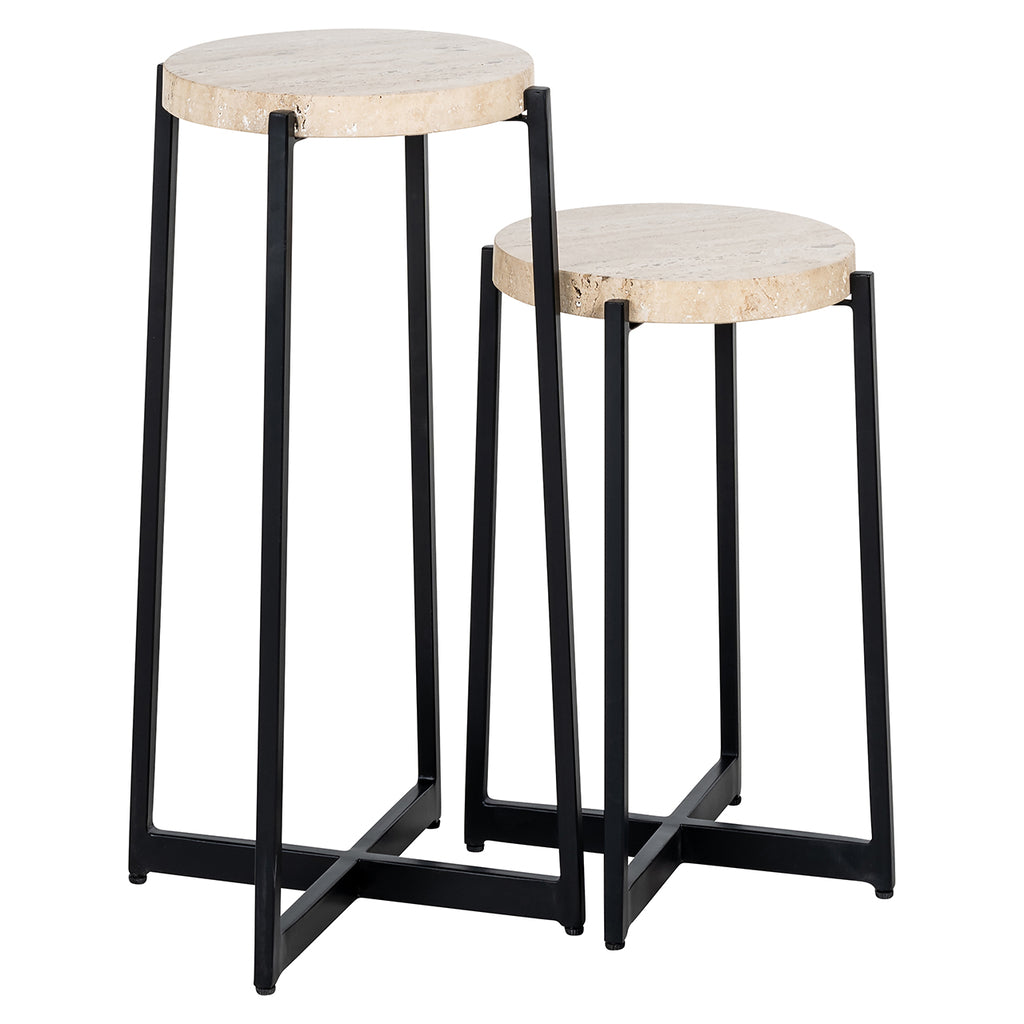 Dillinger side table set of 2 (Beige)