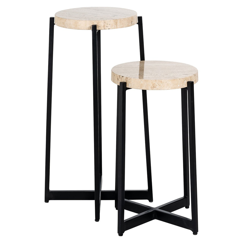 Table d'appoint Dillinger set de 2 (Beige)