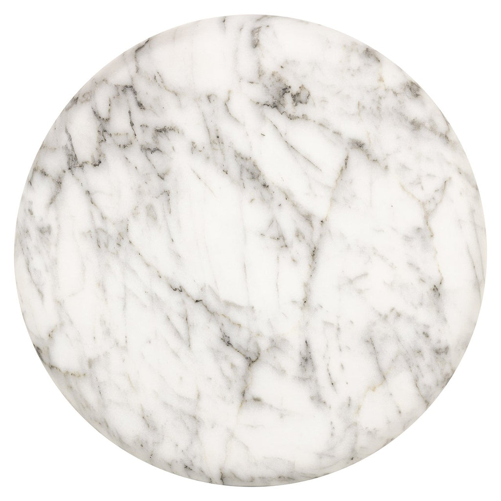 Side table Lohan faux white marble (White)