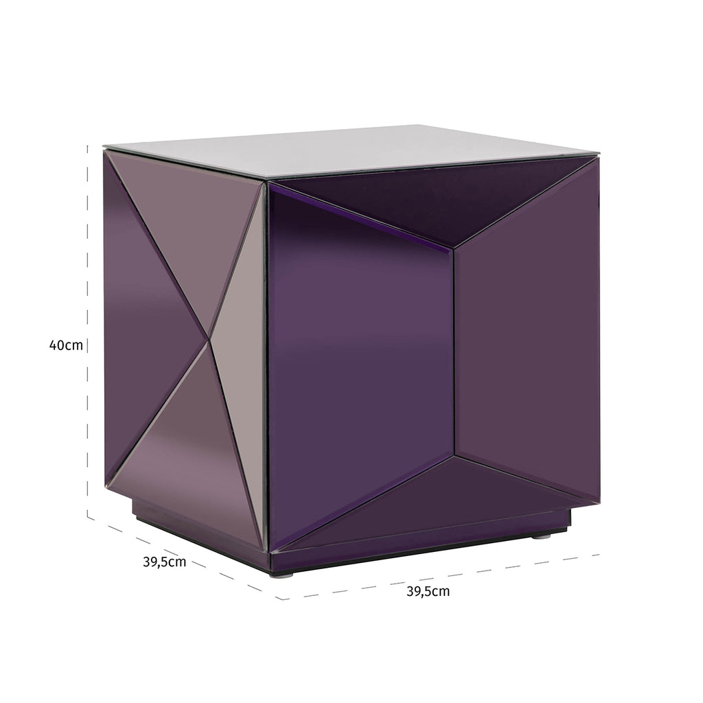 Shifra side table mirror purple ()