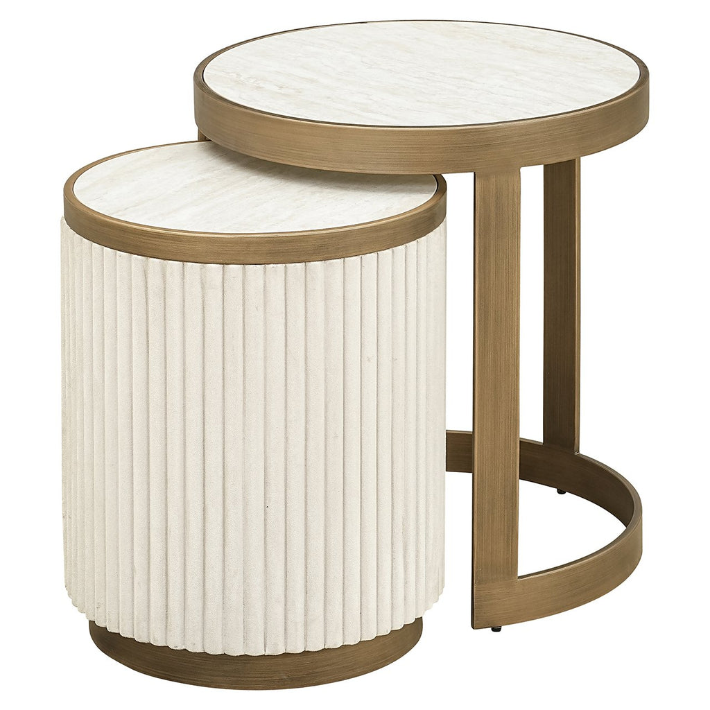 Table d'appoint Tivoli set de 2 (Blanc)