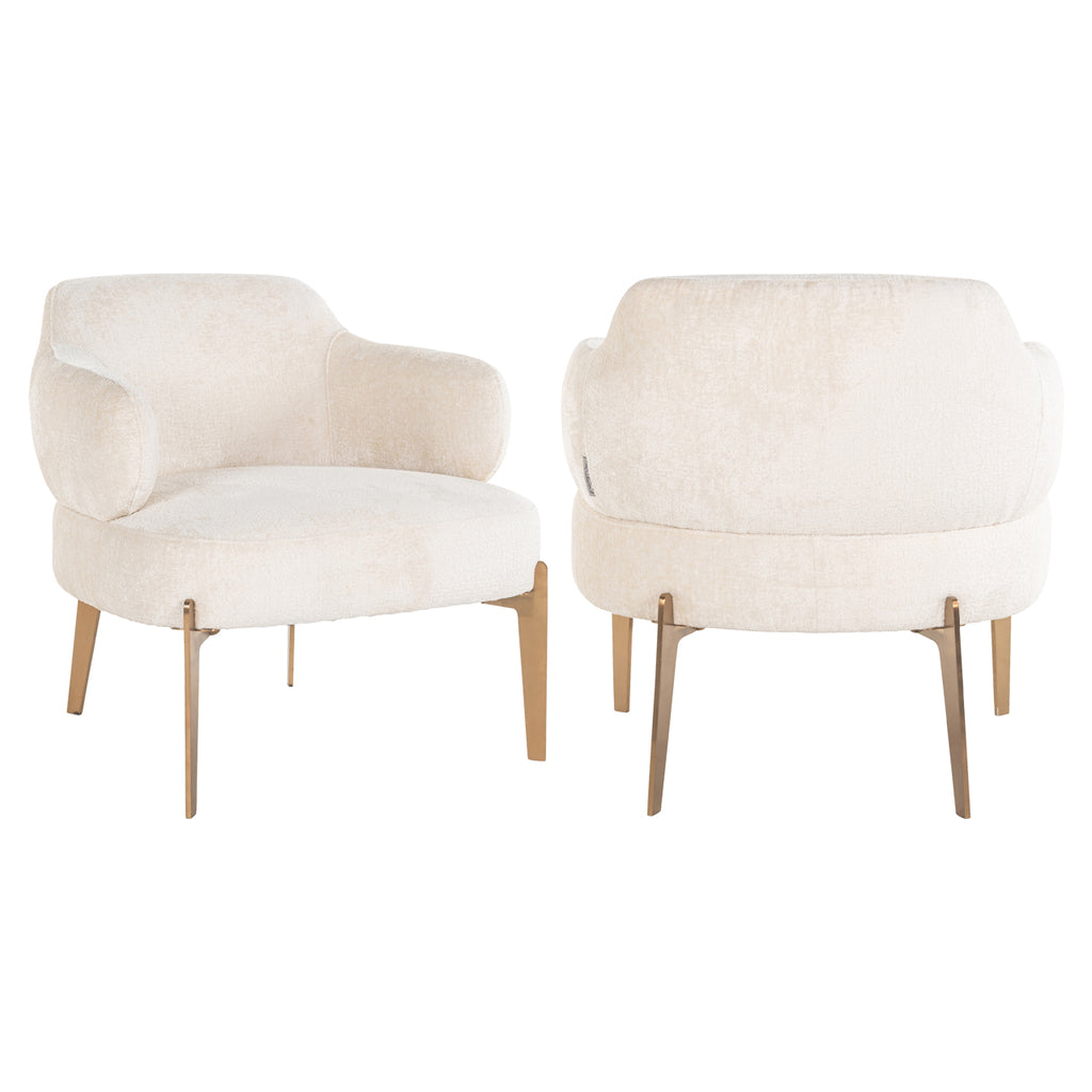 Fauteuil Venus en chenille blanche