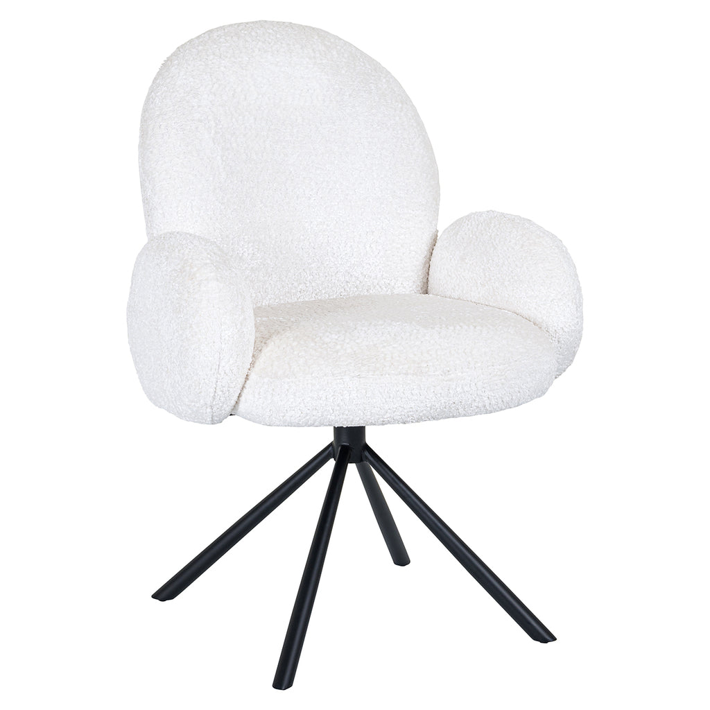 Draaifauteuil Jolie mouton blanc (Mouton 02 blanc)