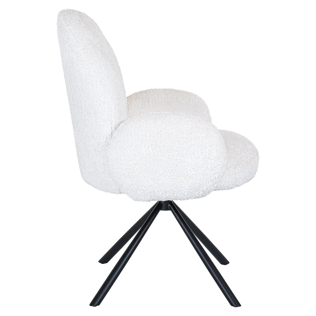 Draaifauteuil Jolie mouton blanc (Mouton 02 blanc)