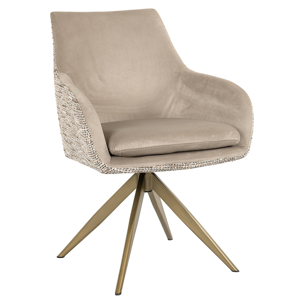 Draaifauteuil Lisonne be trendy nature / velours kaki (Be Trendy 01 Nature)