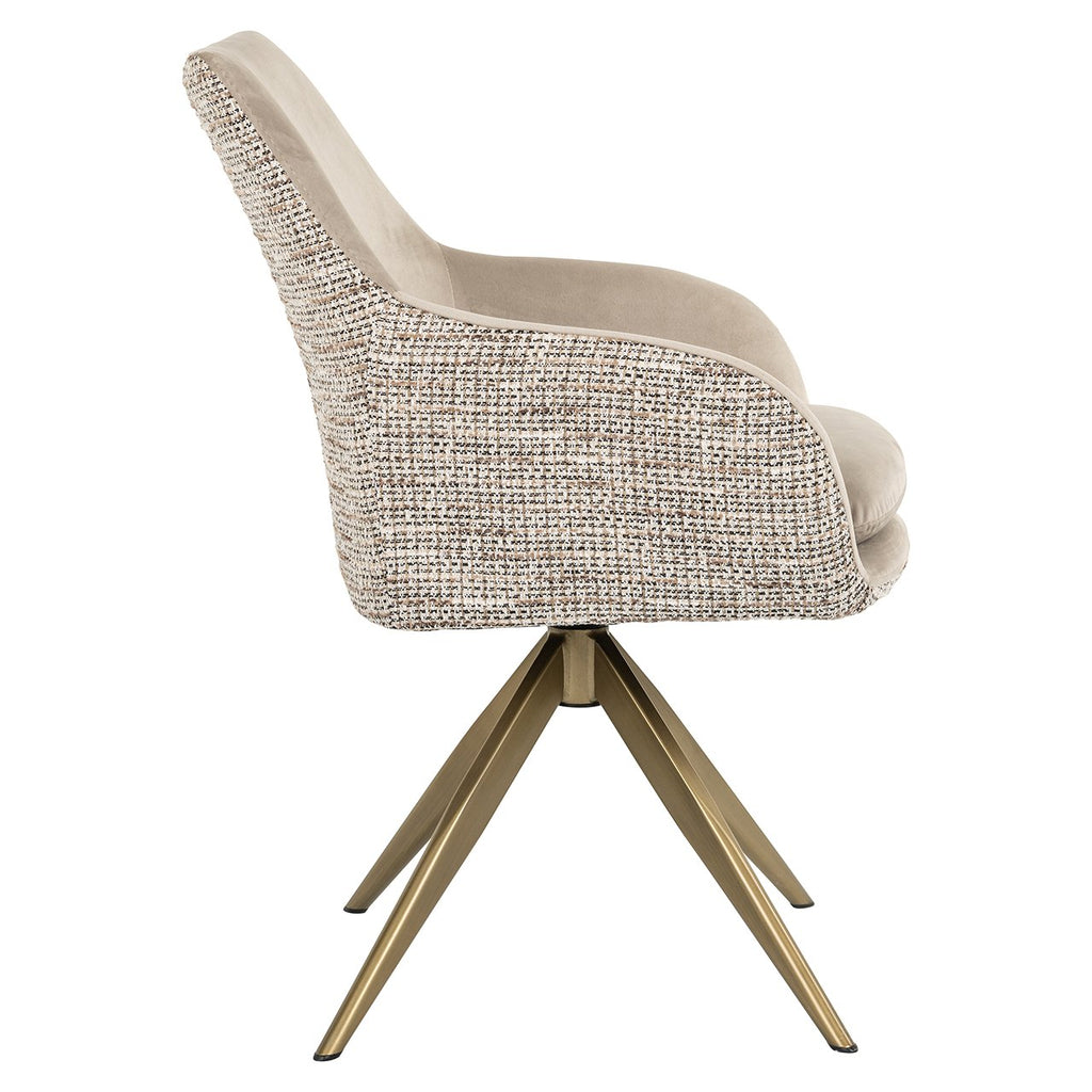 Draaifauteuil Lisonne be trendy nature / khakifarbener Samt (Be Trendy 01 Nature)