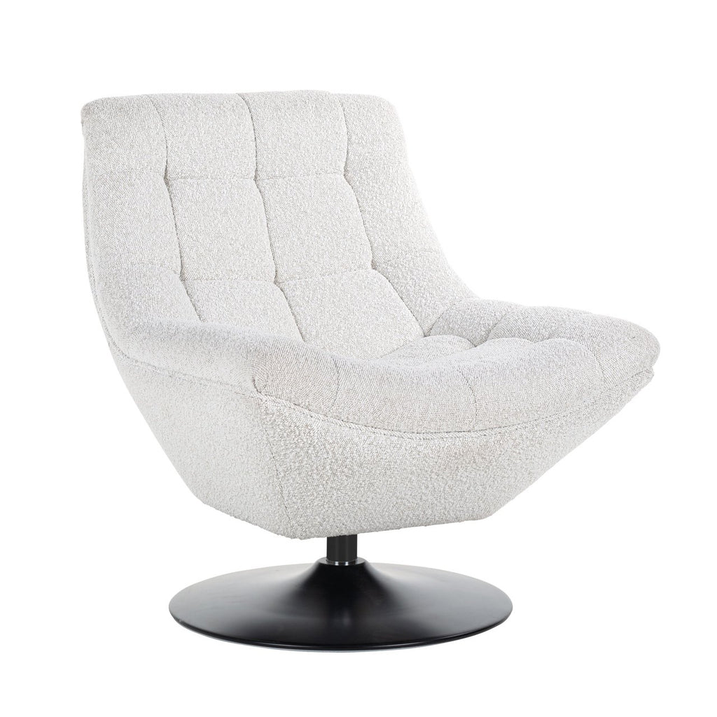 Draaifauteuil  Richelle White Bouclé fire retardant