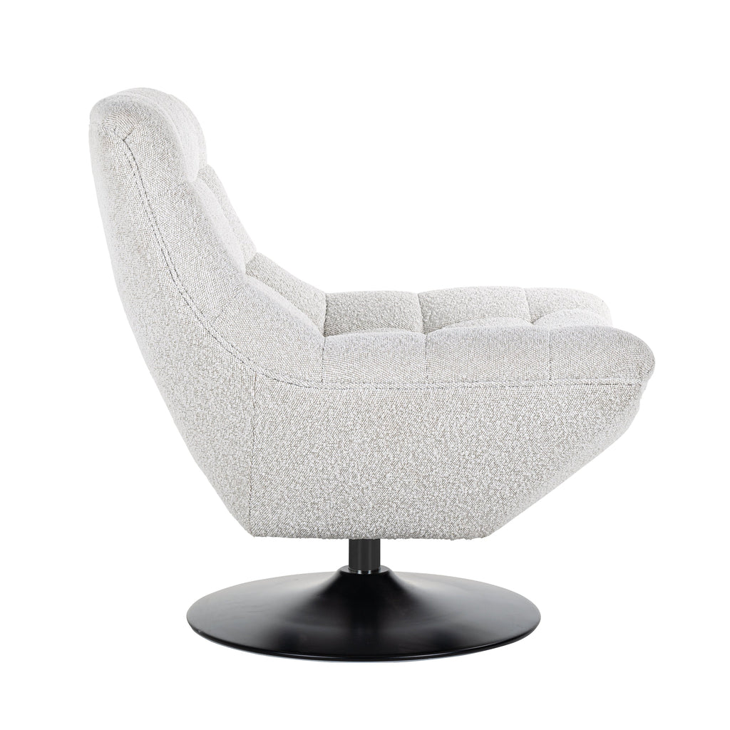 Draaifauteuil  Richelle White Bouclé fire retardant