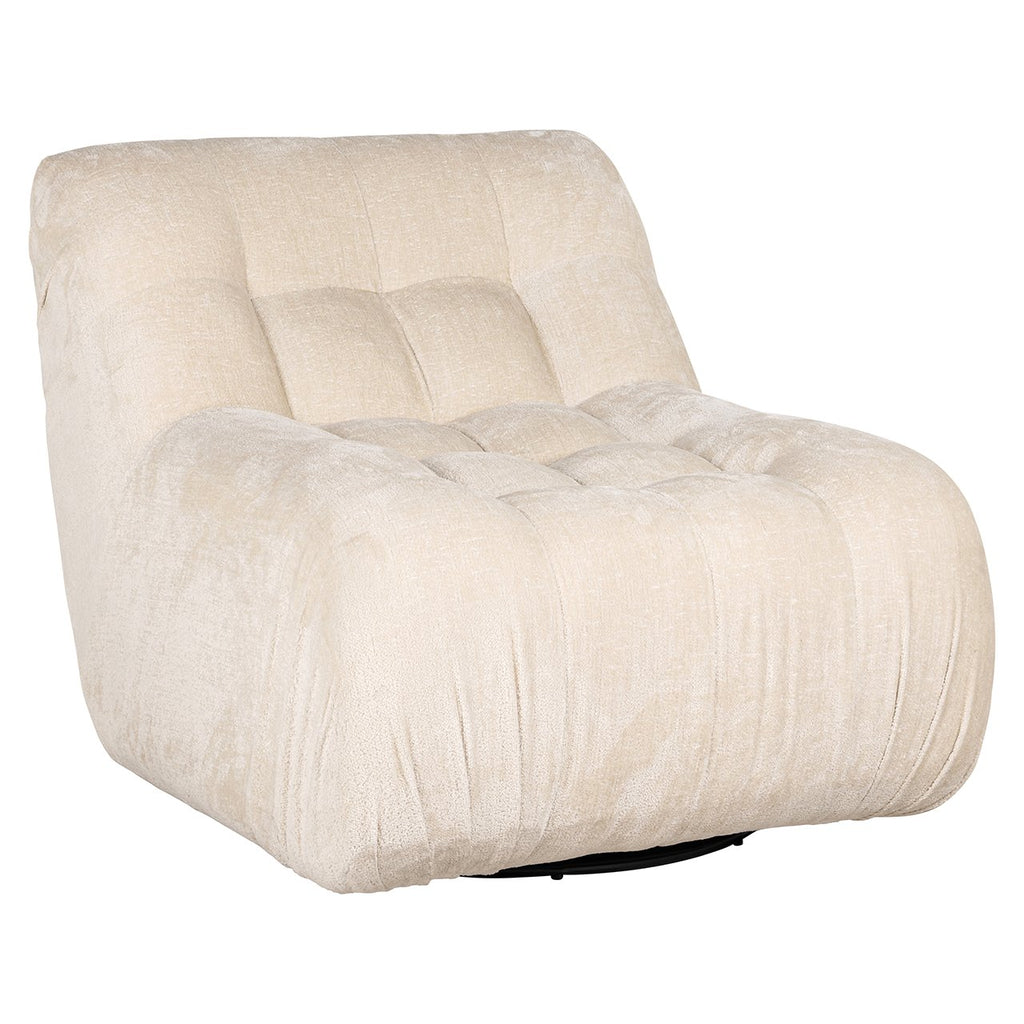 Draaifauteuil Rosy white chenille