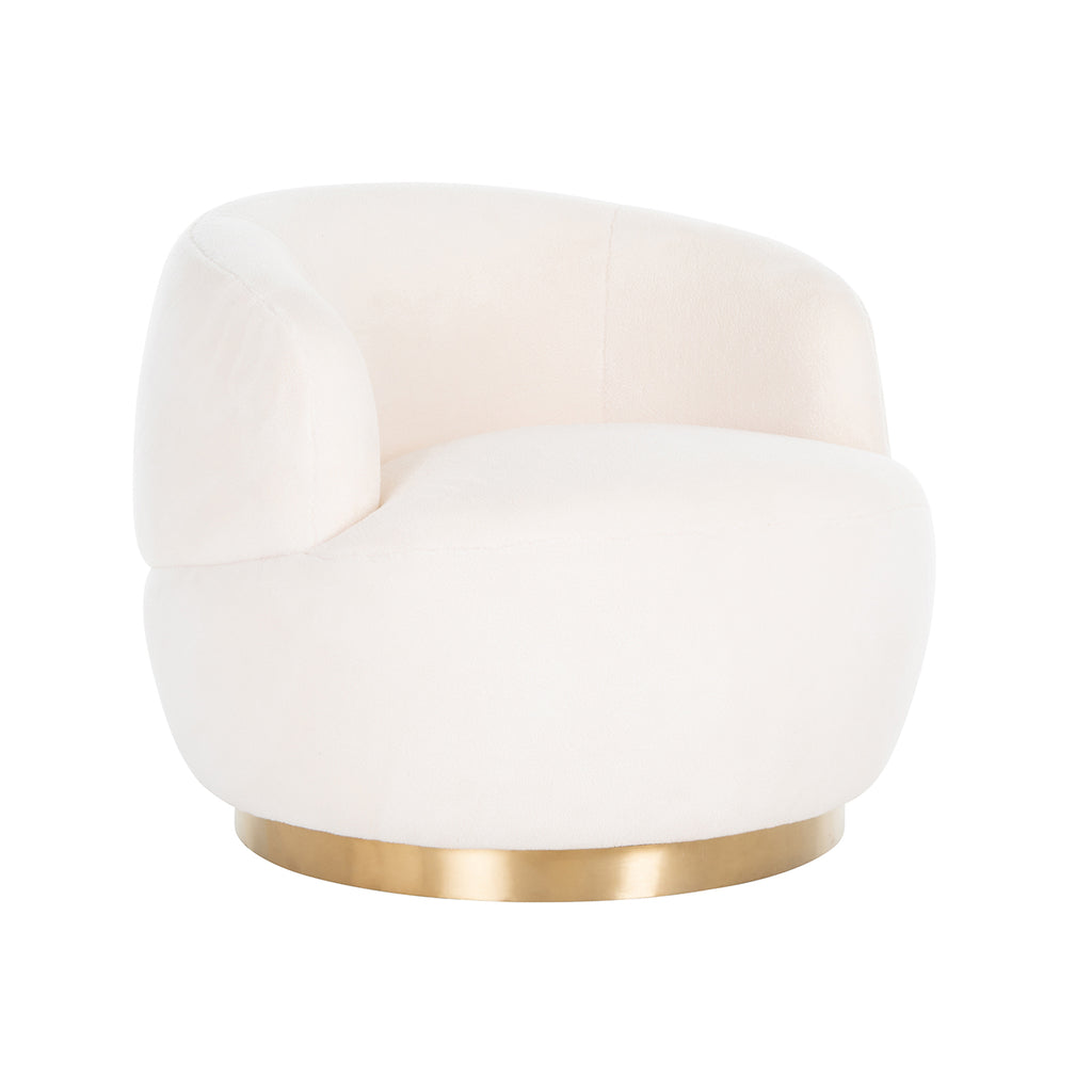 Draaifauteuil Teddy white furry