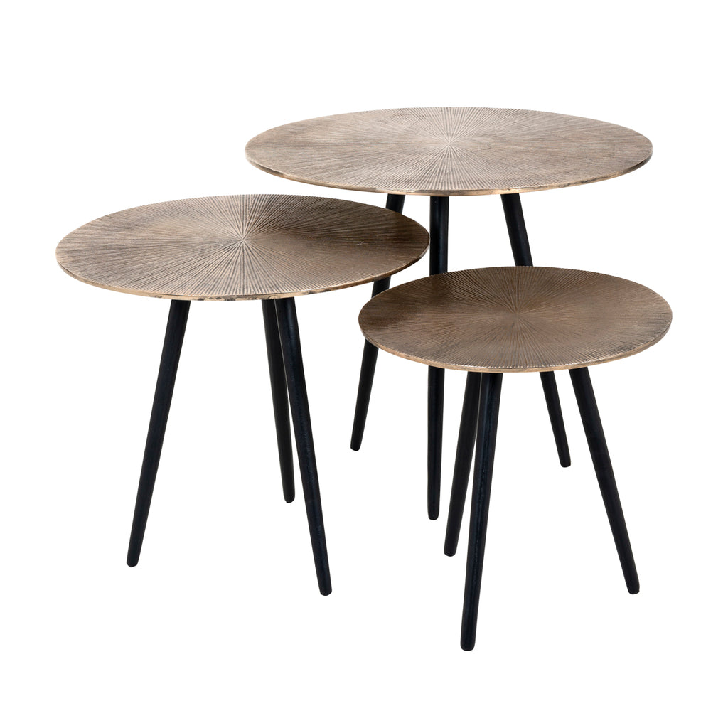 Table basse Vittorio set de 3 champagne doré