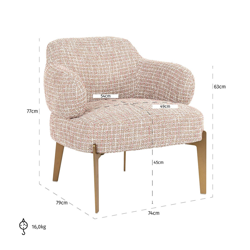 Venus armchair trendy pink (Be trendy 1673 pink)