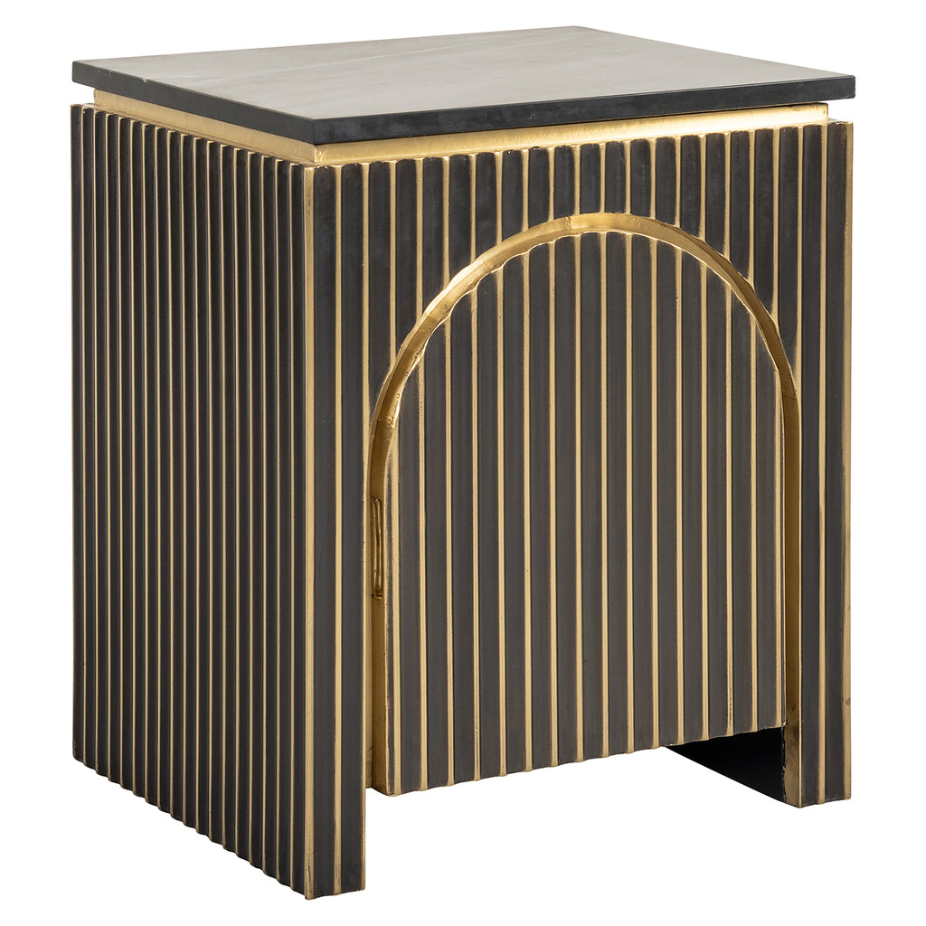 Bedside table Les Arcs 1-door (Brushed Gold)