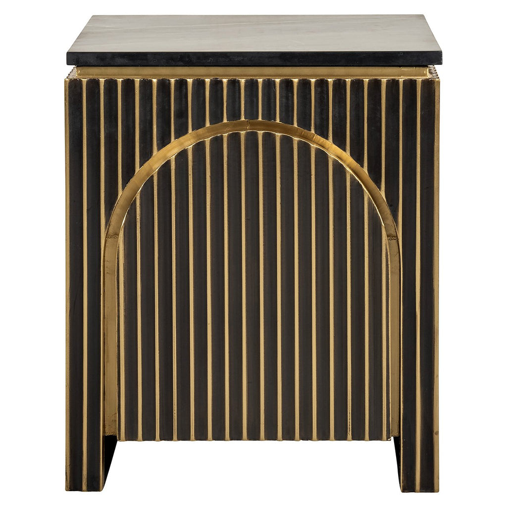 Bedside table Les Arcs 1-door (Brushed Gold)