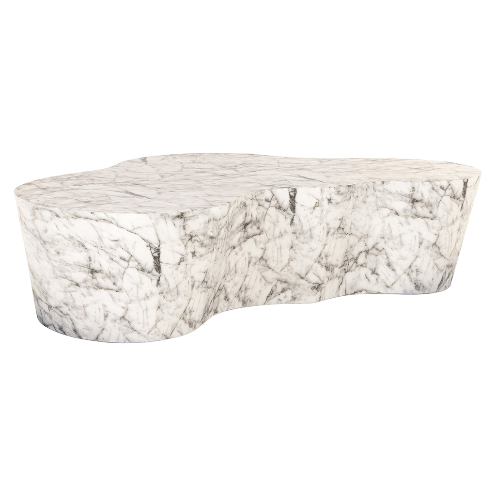 Table basse Rockyard en faux marbre blanc (Blanc)