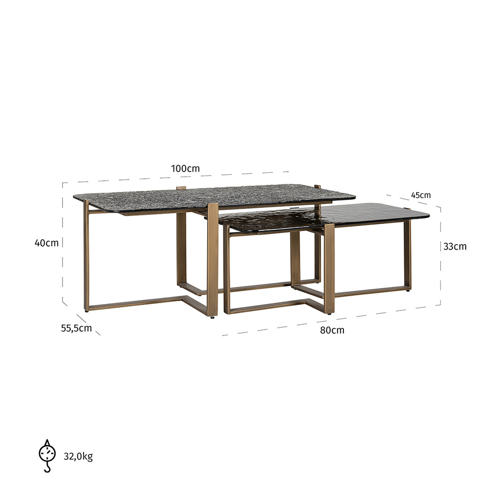 Table basse Sterling set de 2