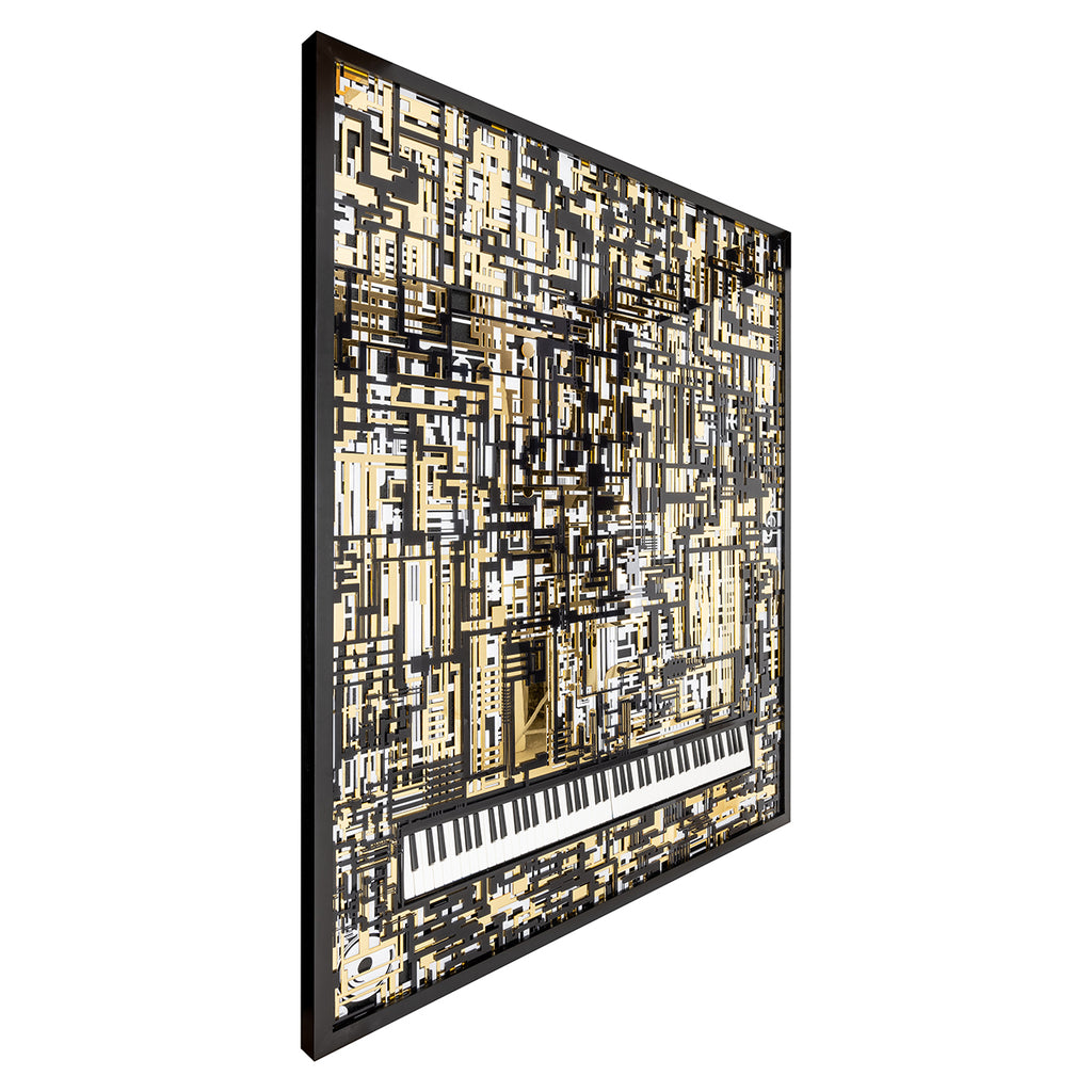 Wandkunst Klavier Wibi (Schwarz/Gold)